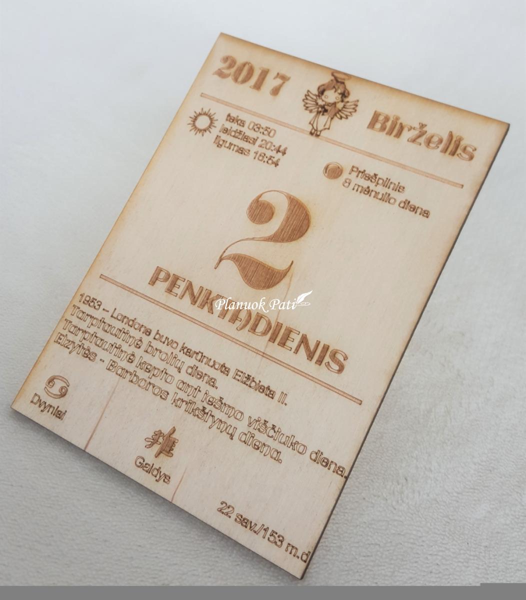 Krikštynų dienos kalendoriaus lapelis - magnetukas