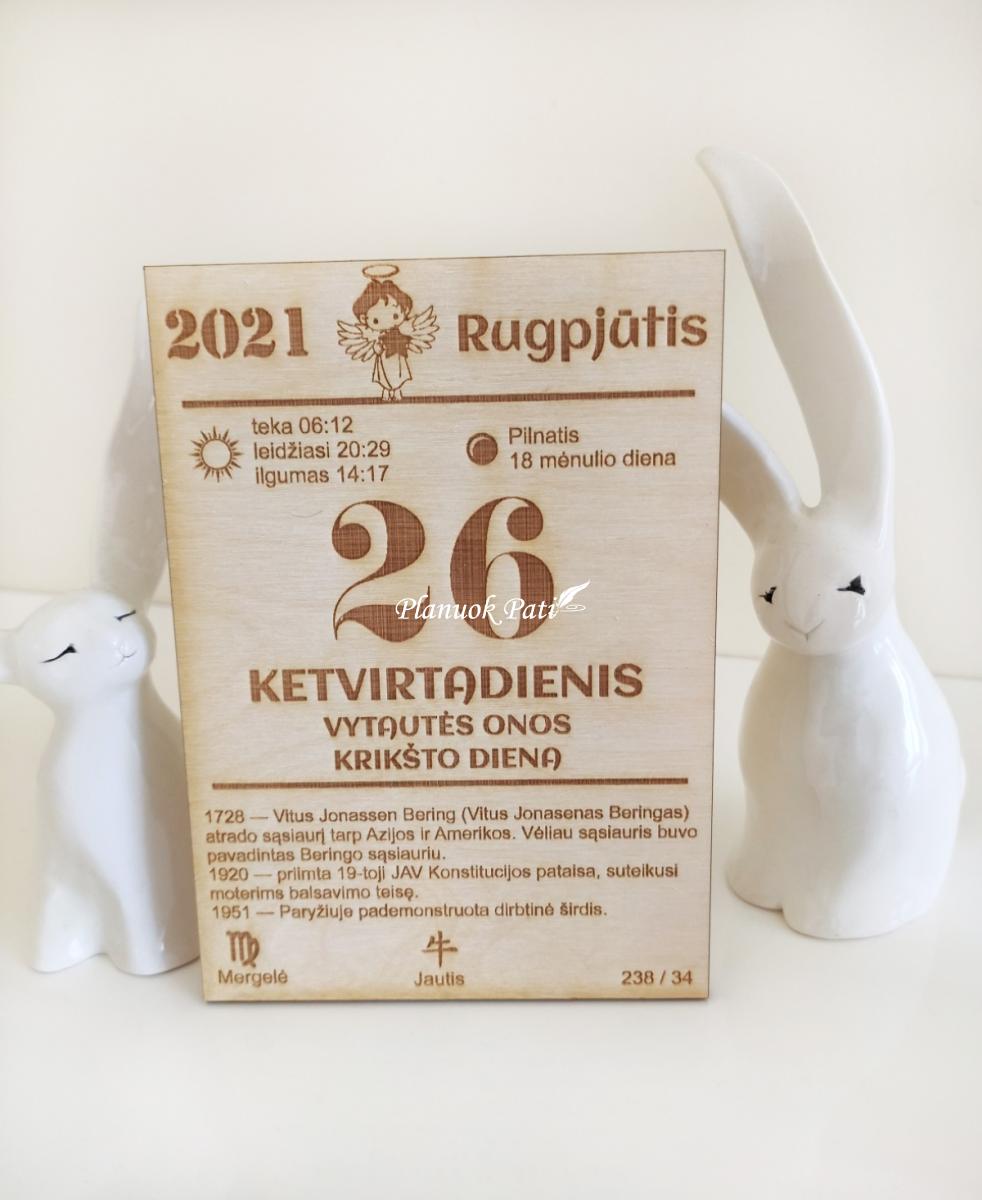 Krikštynų dienos kalendoriaus lapelis - magnetukas