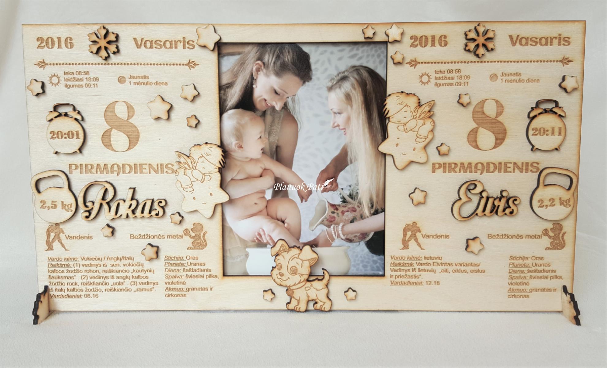 Dvigubas rėmelis - metrikai su nuotrauka