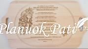 Pjaustymo lentelė-padėklas su graviruotu tekstu