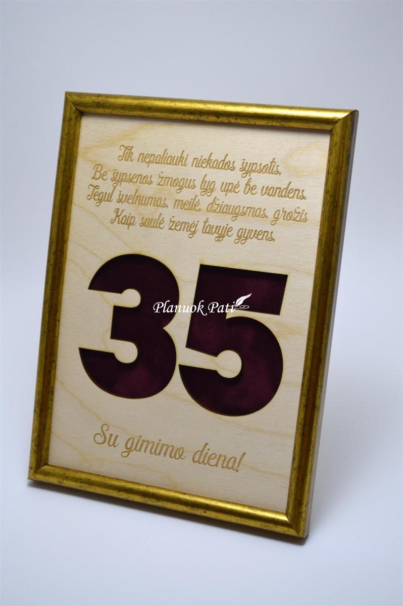 Jubiliejaus sveikinimas rėmelyje