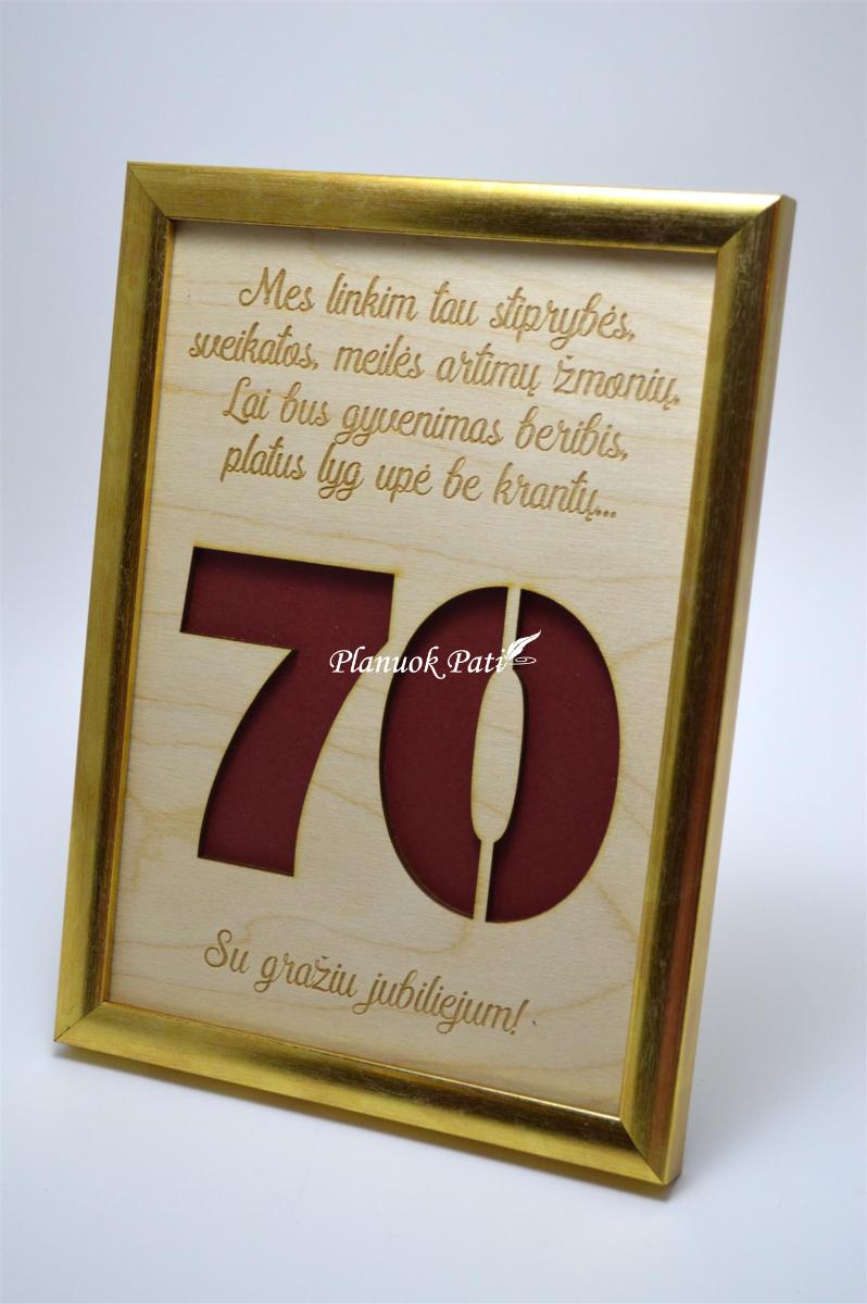 Jubiliejaus sveikinimas rėmelyje