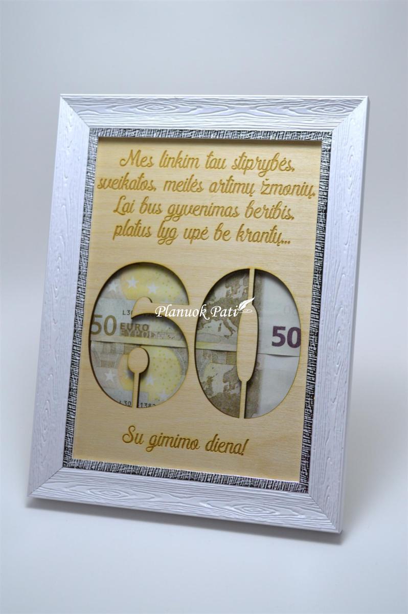 Jubiliejaus sveikinimas rėmelyje