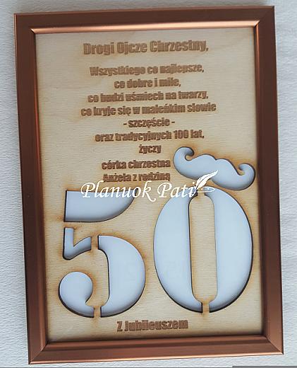 Jubiliejaus sveikinimas rėmelyje