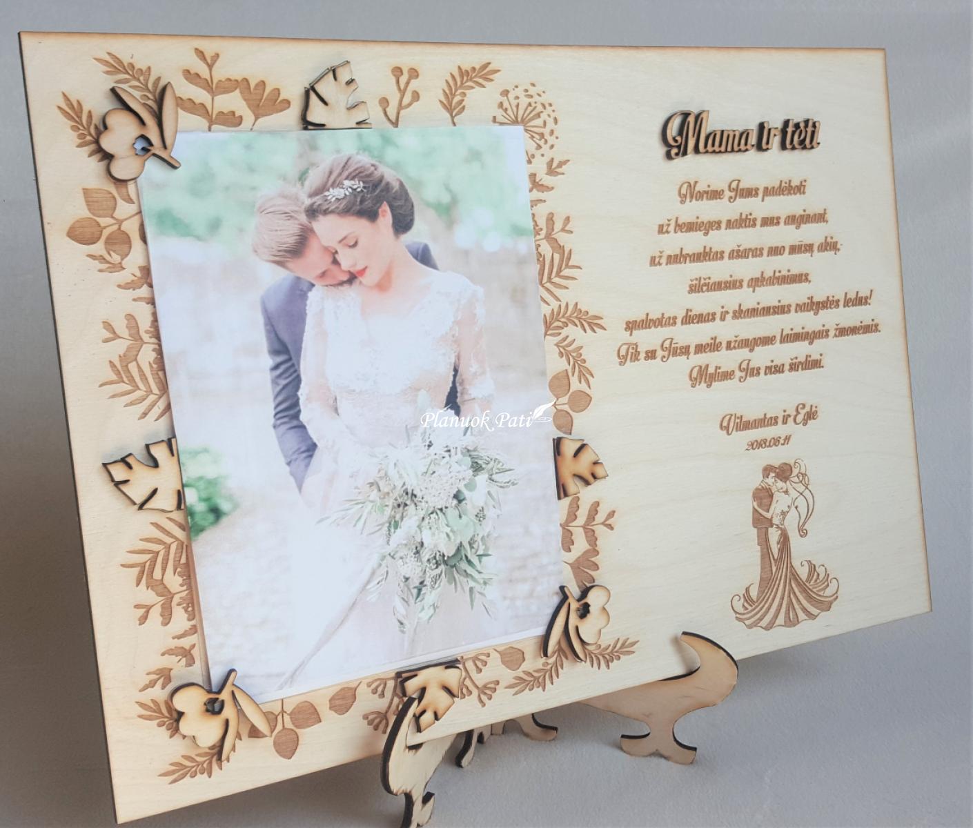 Padėka tėvams - rėmelis nuotraukai - Pora