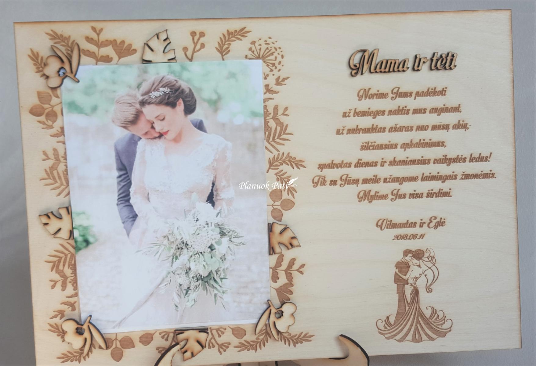 Padėka tėvams - rėmelis nuotraukai - Pora