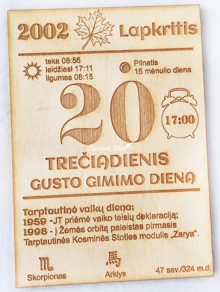 Gimimo dienos kalendoriaus lapelis - magnetukas