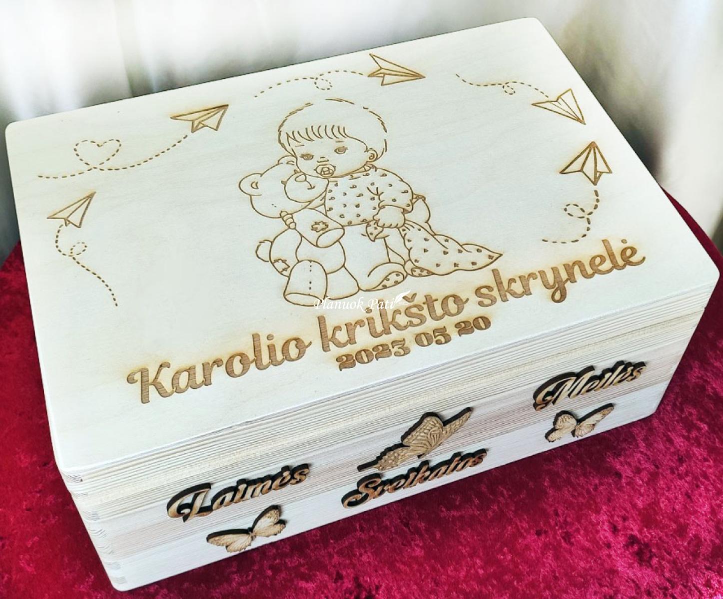 Krikštadėžė - prisiminimų skrynelė (35x24x15cm)