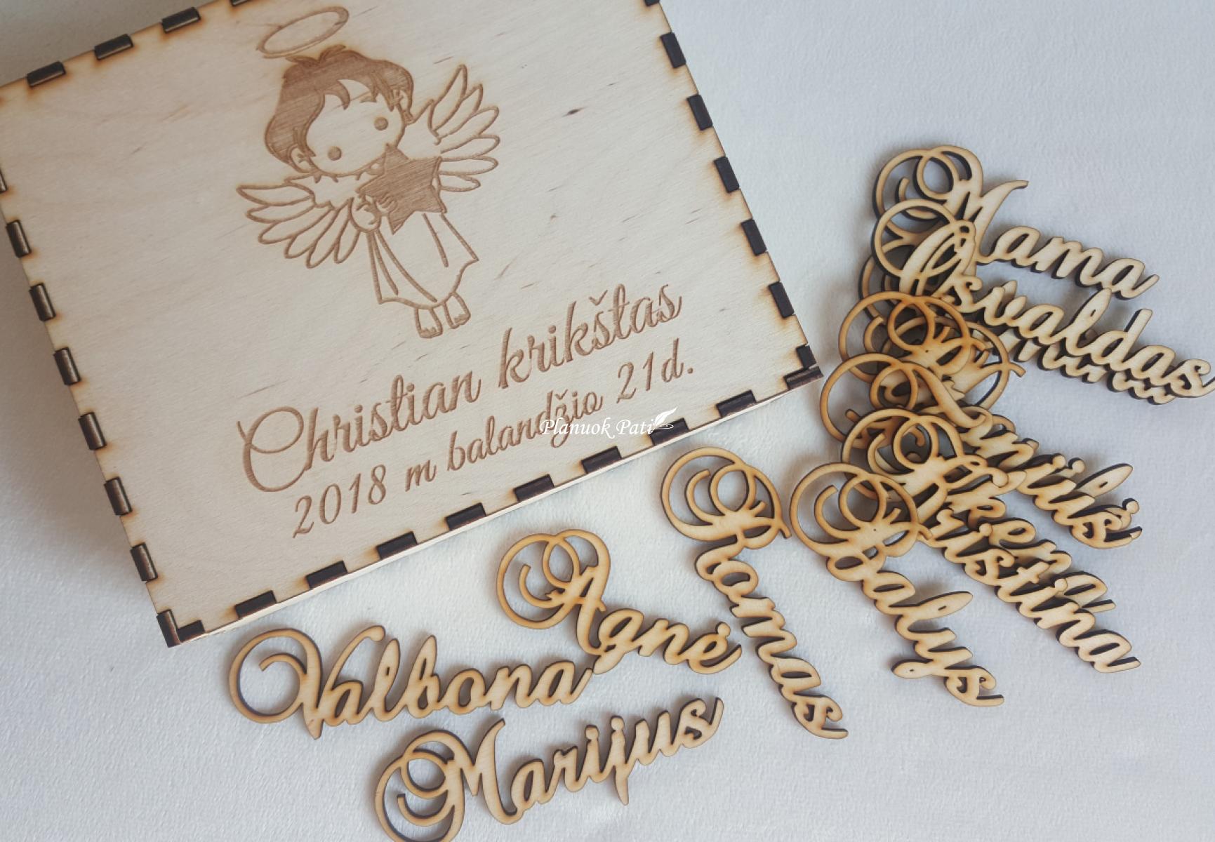 Krikštynų vardo kortelės su magnetukais