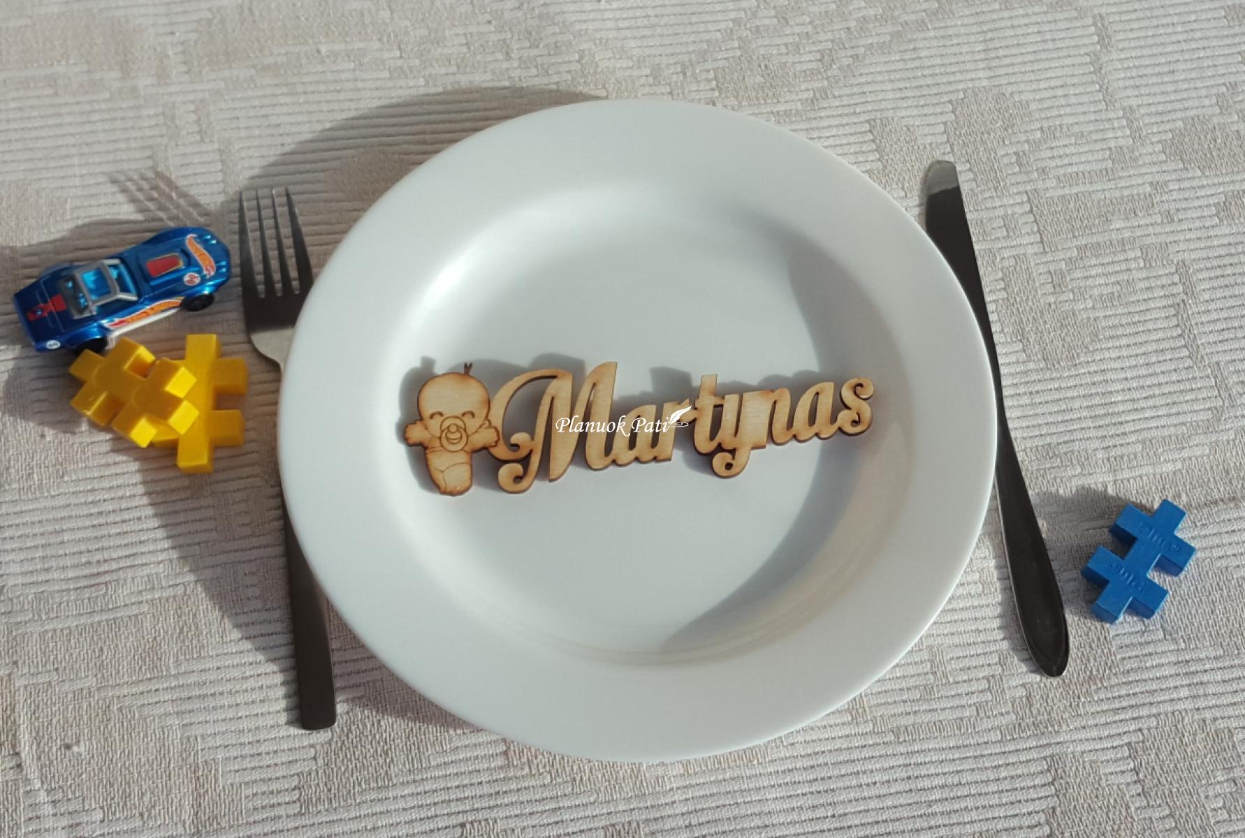 Krikštynų vardo kortelė su paveikslėliu - magnetukas