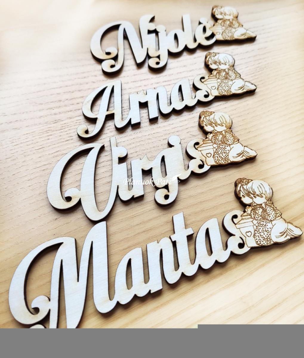 Krikštynų vardo kortelė su paveikslėliu - magnetukas