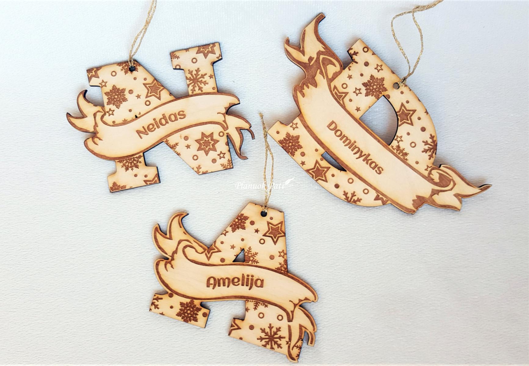 Kalėdinis žaisliukas - Vardo raidė
