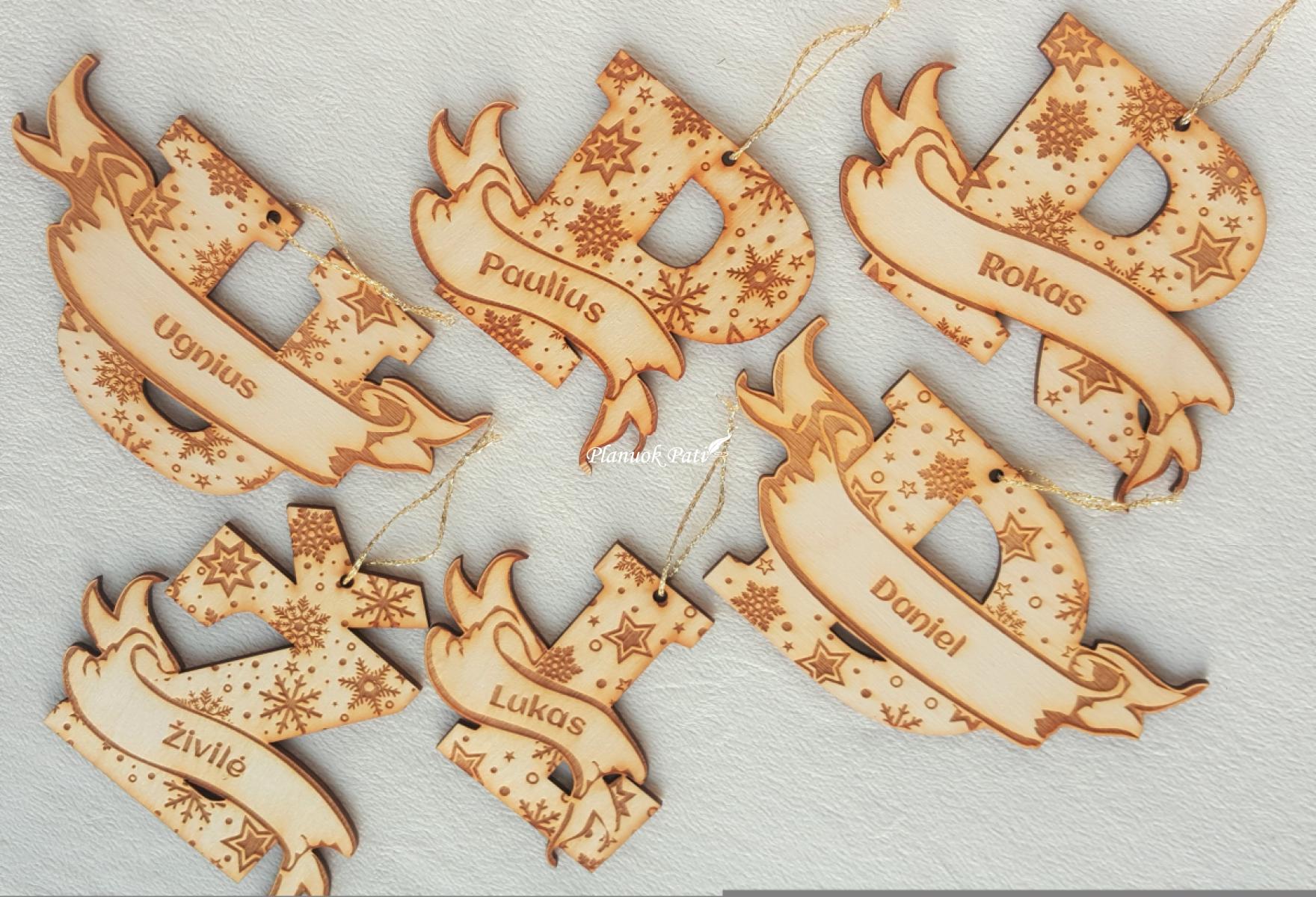 Kalėdinis žaisliukas - Vardo raidė