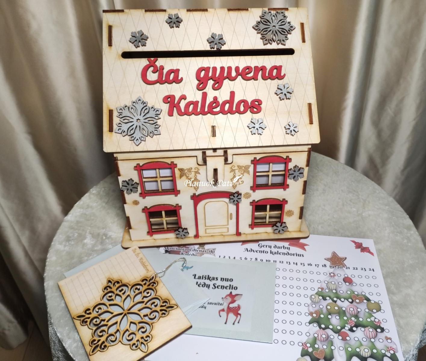 Kalėdų pašto namelis - advento kalendorius