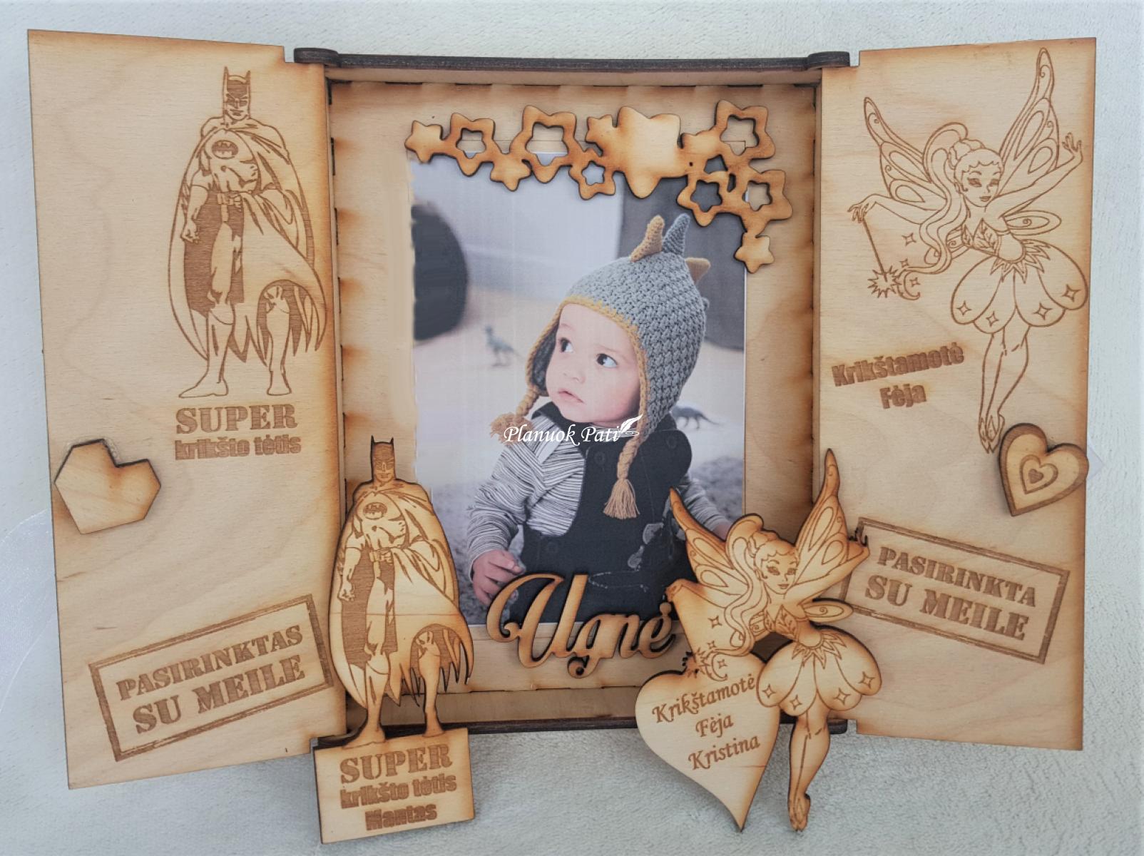Kvietimas būti krikšto tėveliais - magnetukai atverčiamuose rėmeliuose
