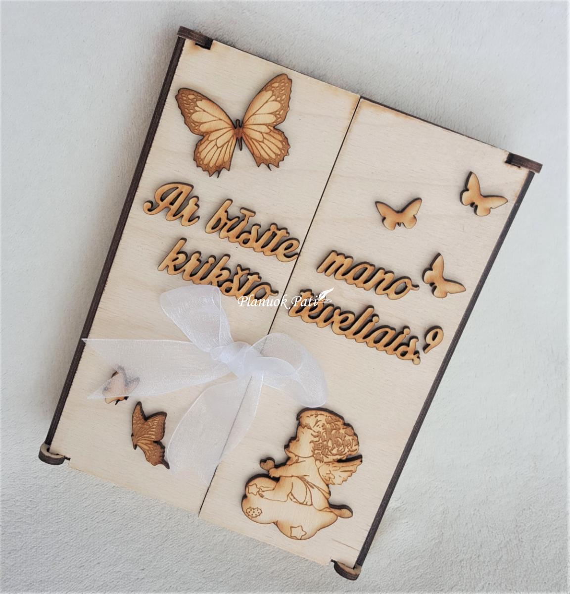 Kvietimas būti krikšto tėveliais - magnetukai atverčiamuose rėmeliuose