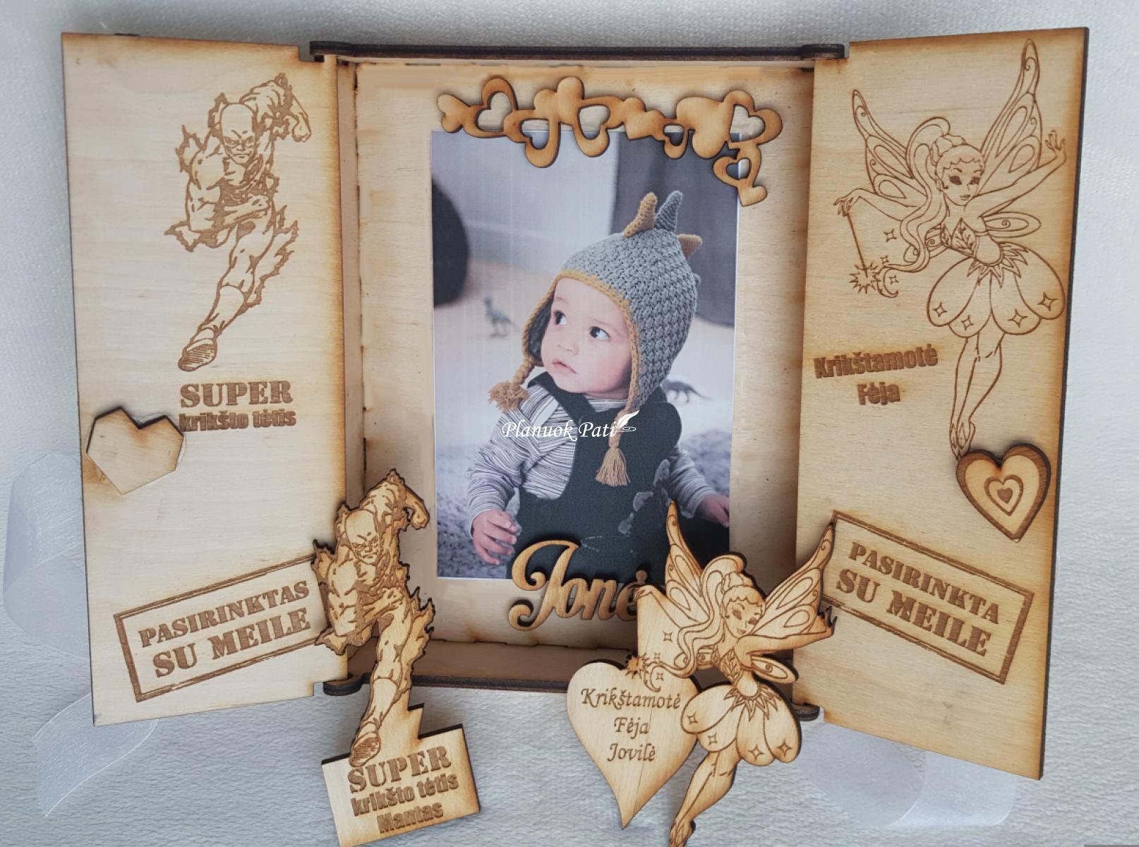 Kvietimas būti krikšto tėveliais - magnetukai atverčiamuose rėmeliuose