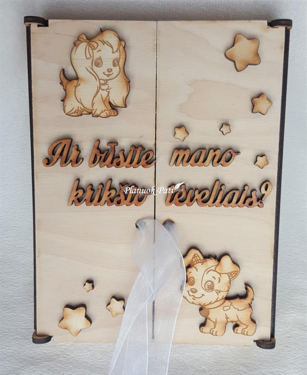 Kvietimas būti krikšto tėveliais - magnetukai atverčiamuose rėmeliuose