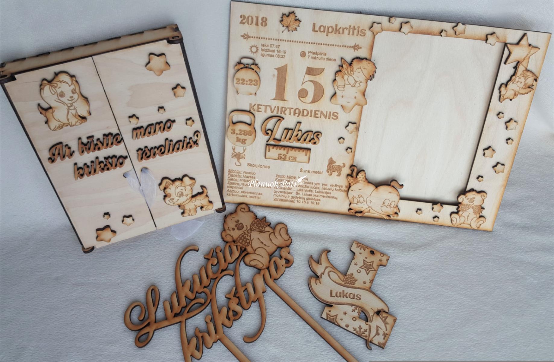 Kvietimas būti krikšto tėveliais - magnetukai atverčiamuose rėmeliuose