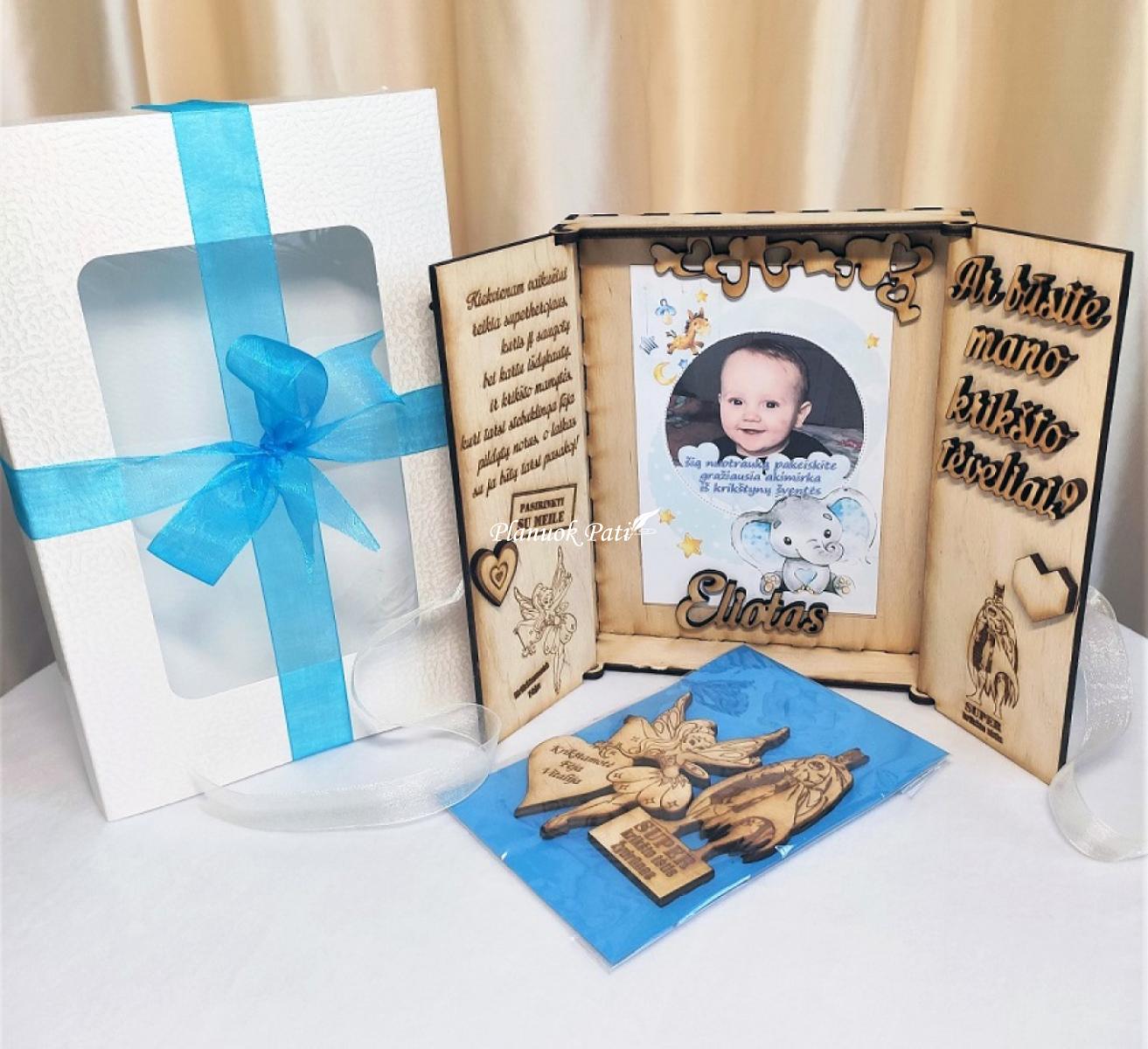 Kvietimas būti krikšto tėveliais - magnetukai atverčiamuose rėmeliuose
