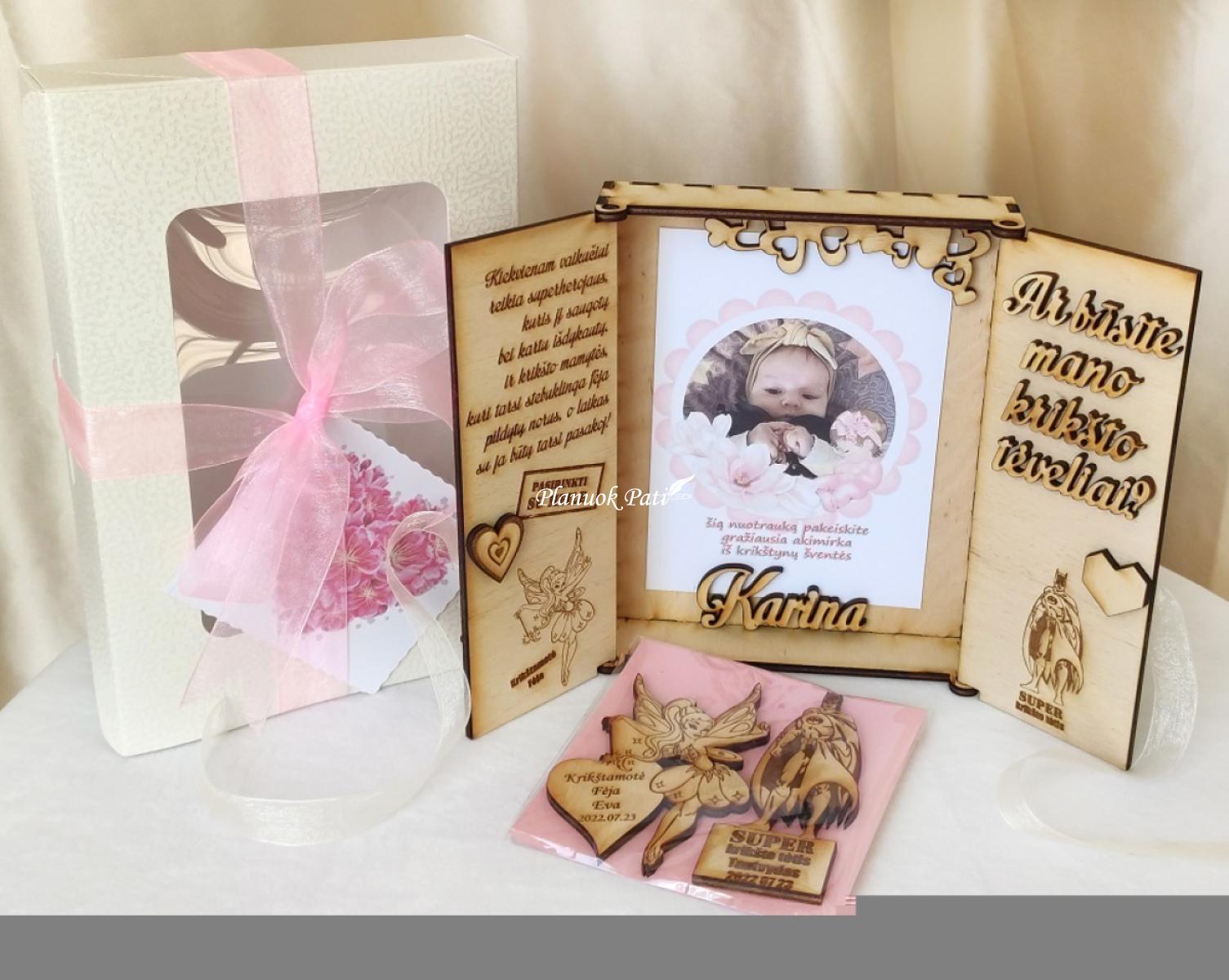 Kvietimas būti krikšto tėveliais - magnetukai atverčiamuose rėmeliuose