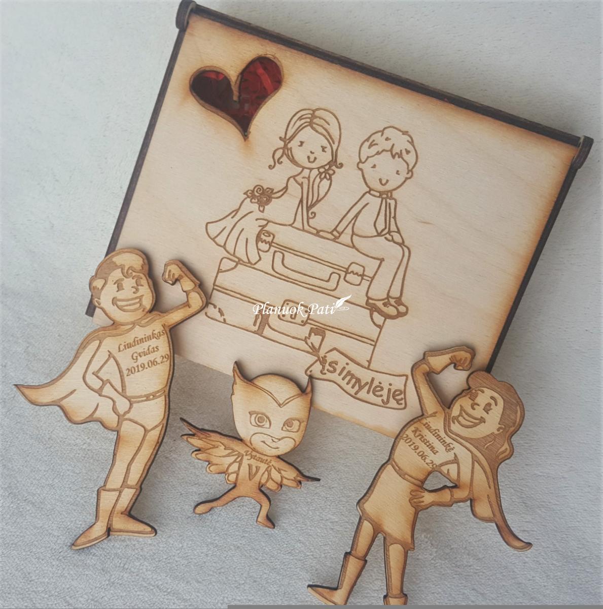 Pakvietimas arba padėka liudininkams/piršliams - trys superherojų magnetukai