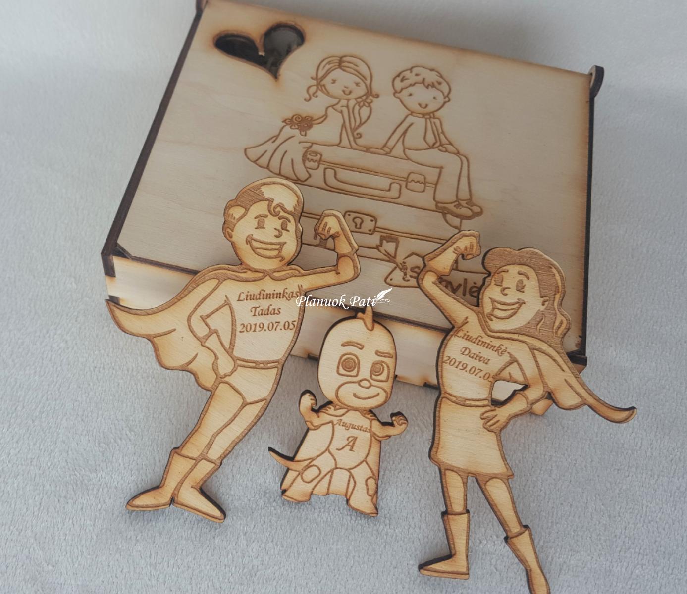 Pakvietimas arba padėka liudininkams/piršliams - trys superherojų magnetukai