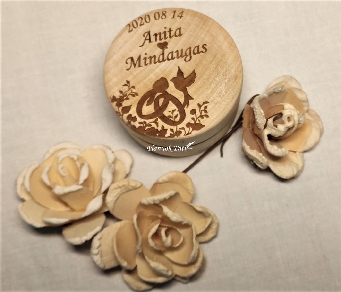 Apvali dėžutė vestuviniams žiedams (maža)