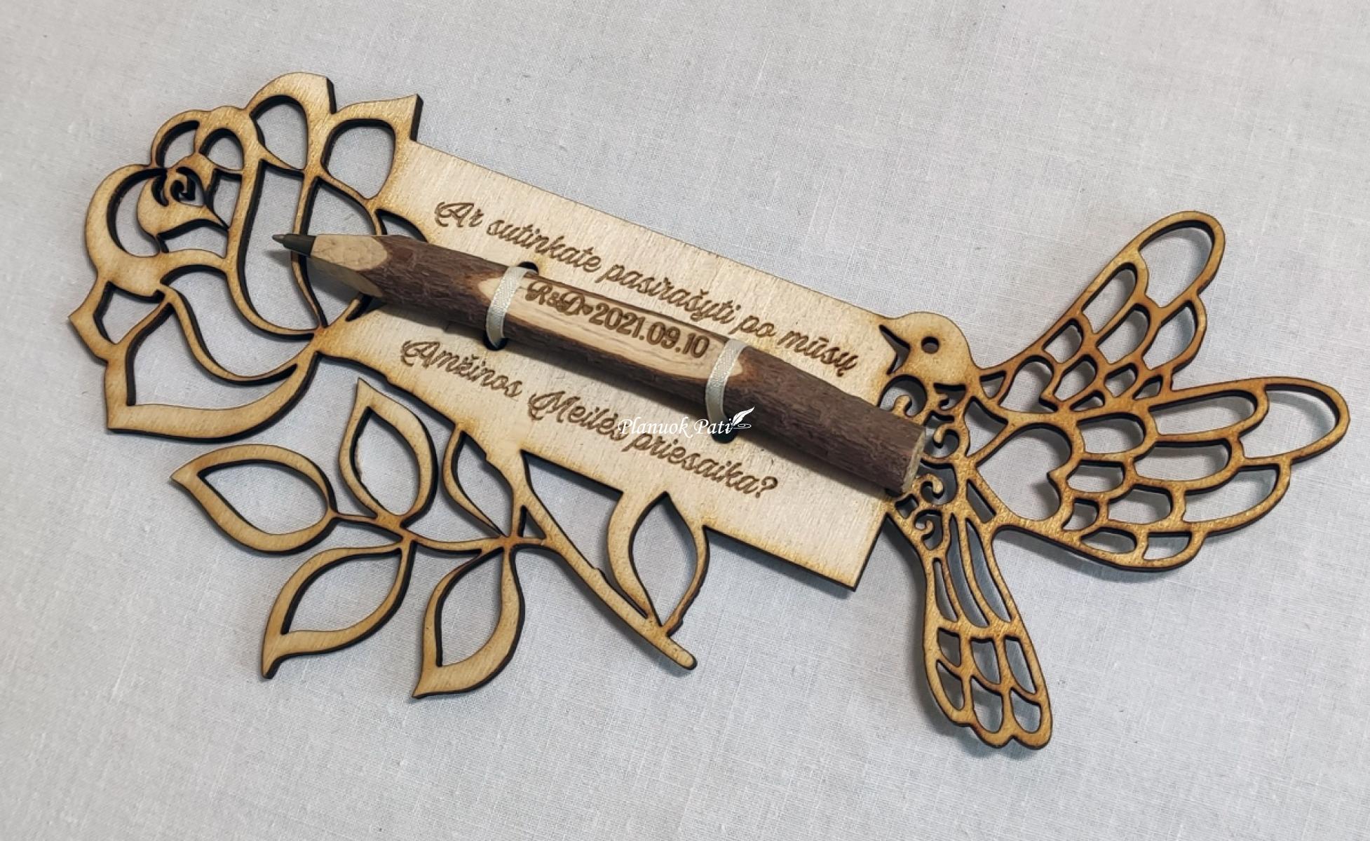 Kvietimas arba padėka su rašikliu