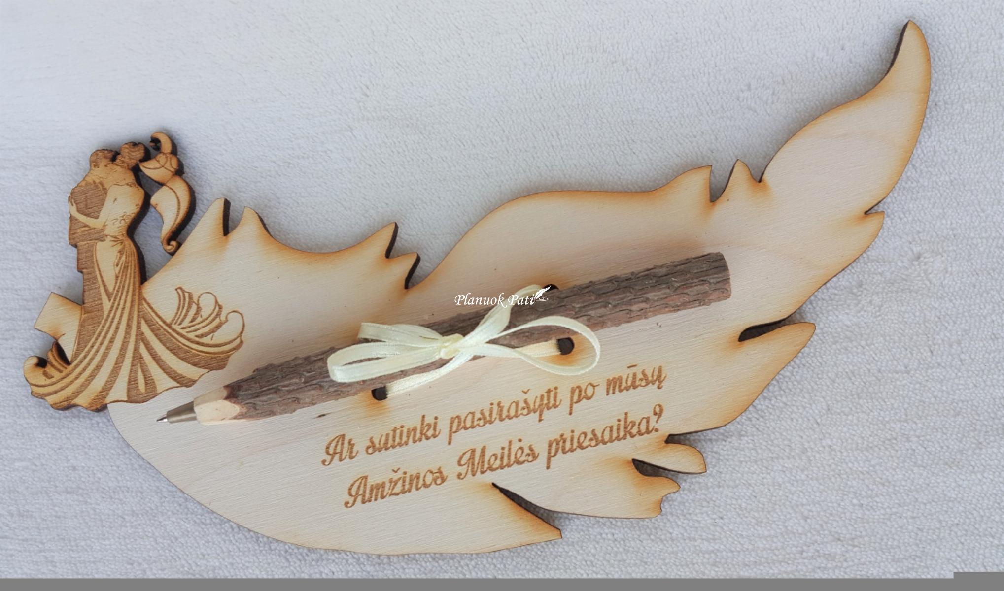 Kvietimas arba padėka su rašikliu