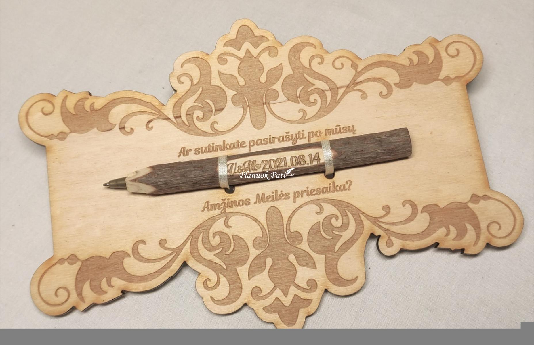 Kvietimas arba padėka su rašikliu