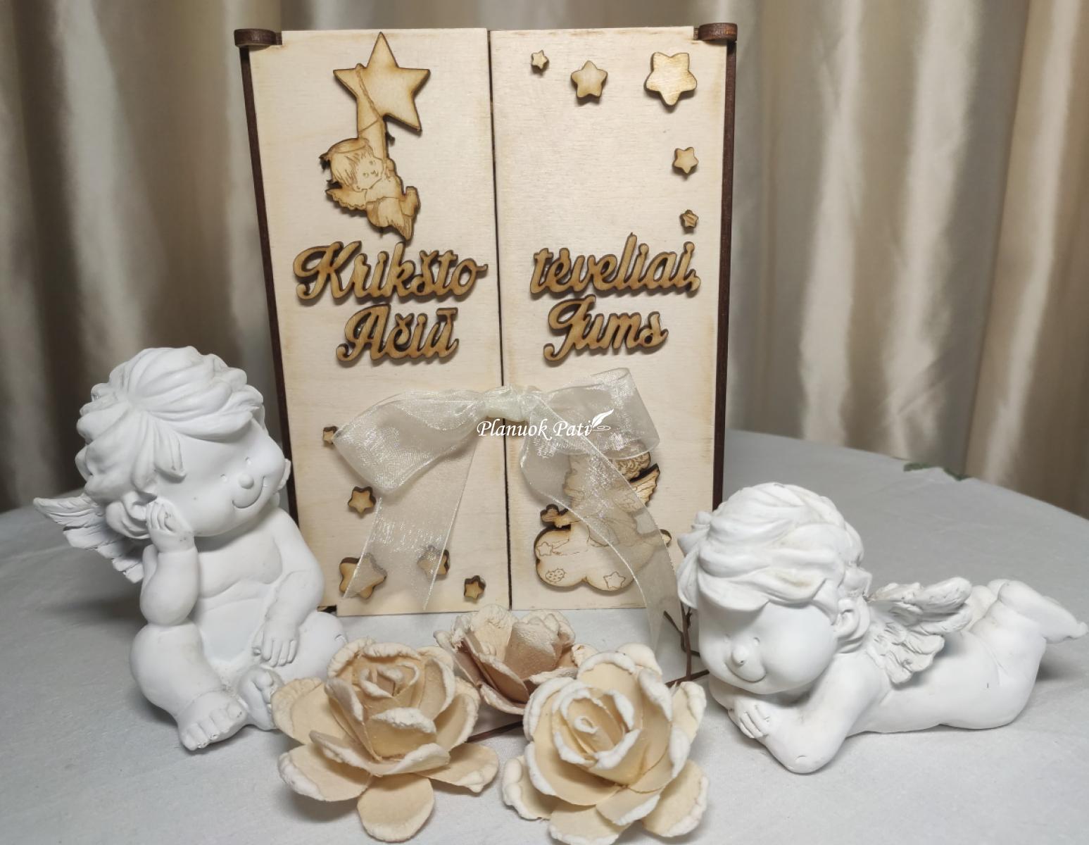 Padėka krikšto tėvams - super herojų magnetukai atverčiamuose rėmeliuose