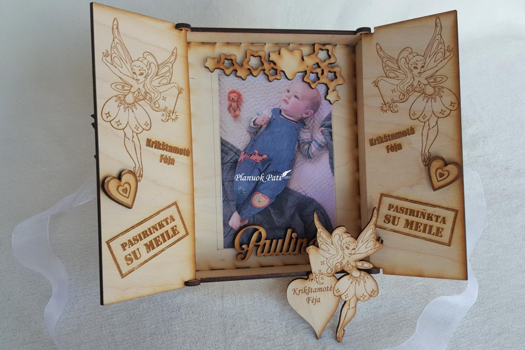 Du kvietimai būti krikšto tėveliais - magnetukai atverčiamuose rėmeliuose