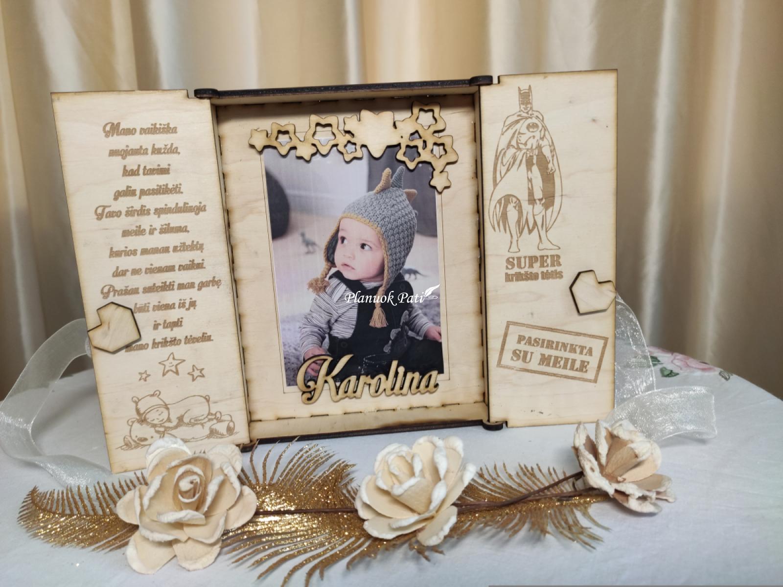 Du kvietimai būti krikšto tėveliais - magnetukai atverčiamuose rėmeliuose