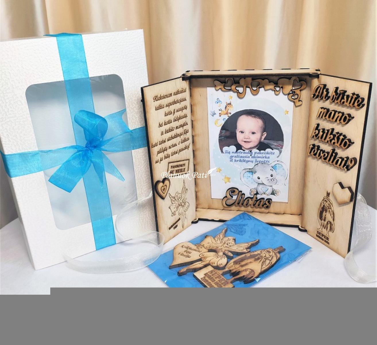 Du kvietimai būti krikšto tėveliais - magnetukai atverčiamuose rėmeliuose