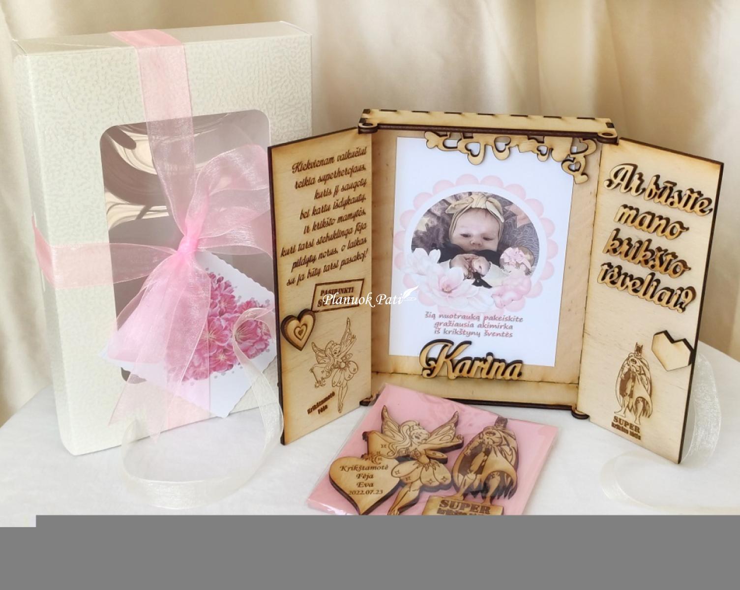 Du kvietimai būti krikšto tėveliais - magnetukai atverčiamuose rėmeliuose