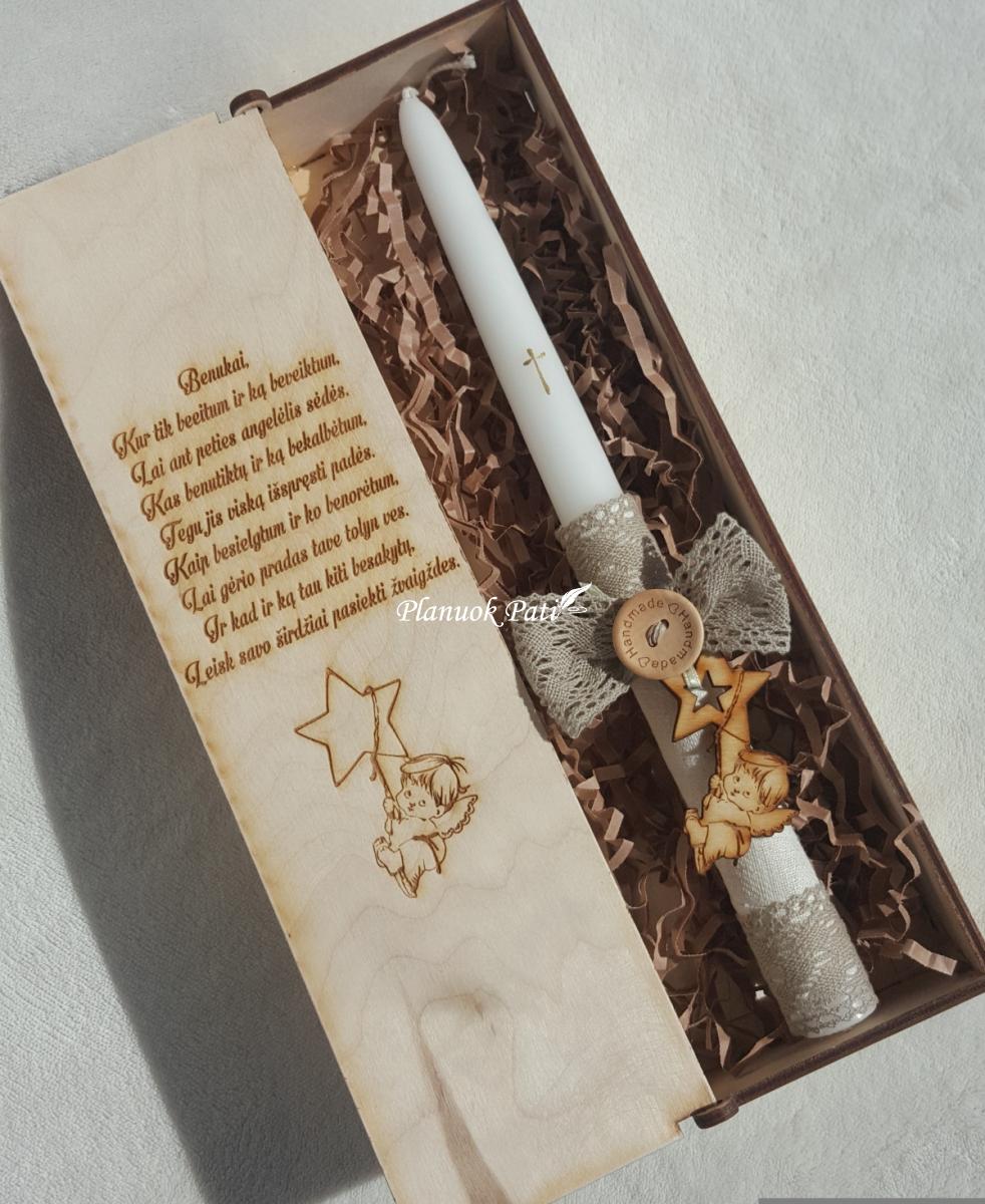 Krikšto žvakės ir pirmojo rožančiaus komplektas