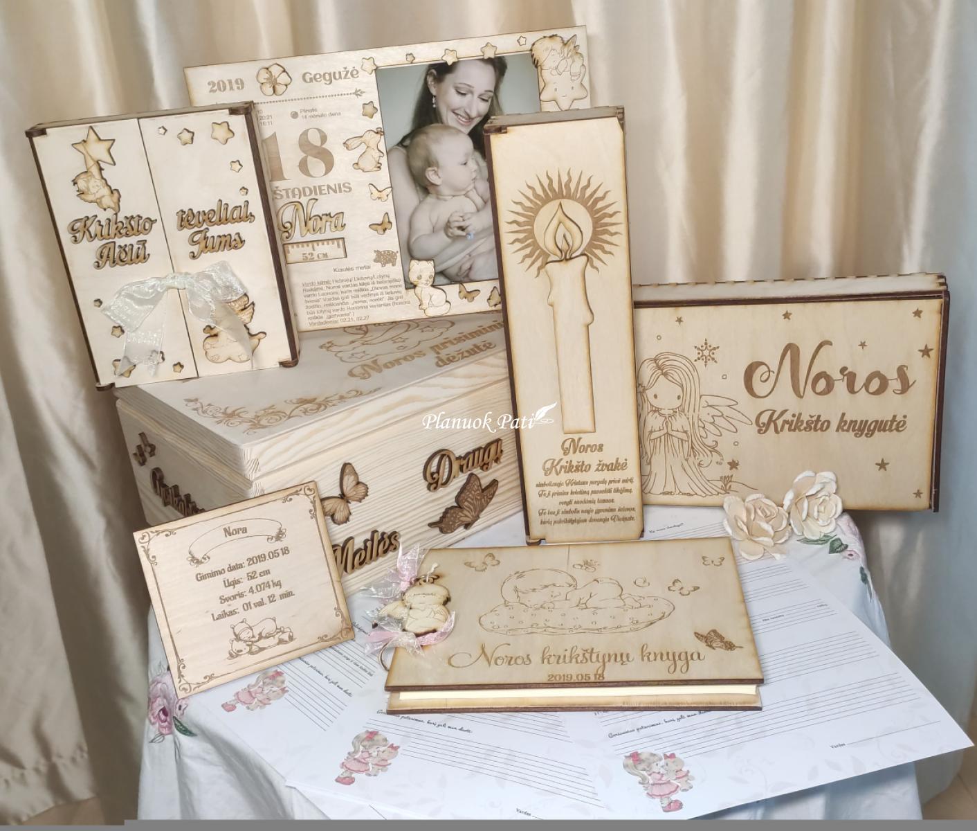 Krikšto žvakės ir pirmojo rožančiaus komplektas