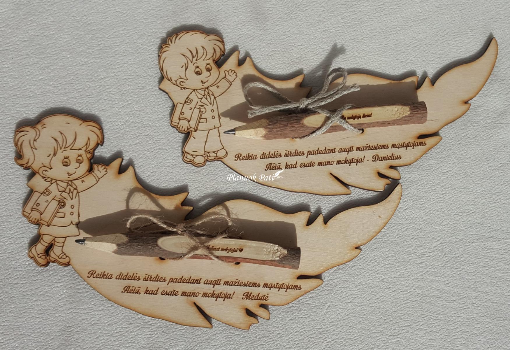 Padėka mokytojui su rašikliu