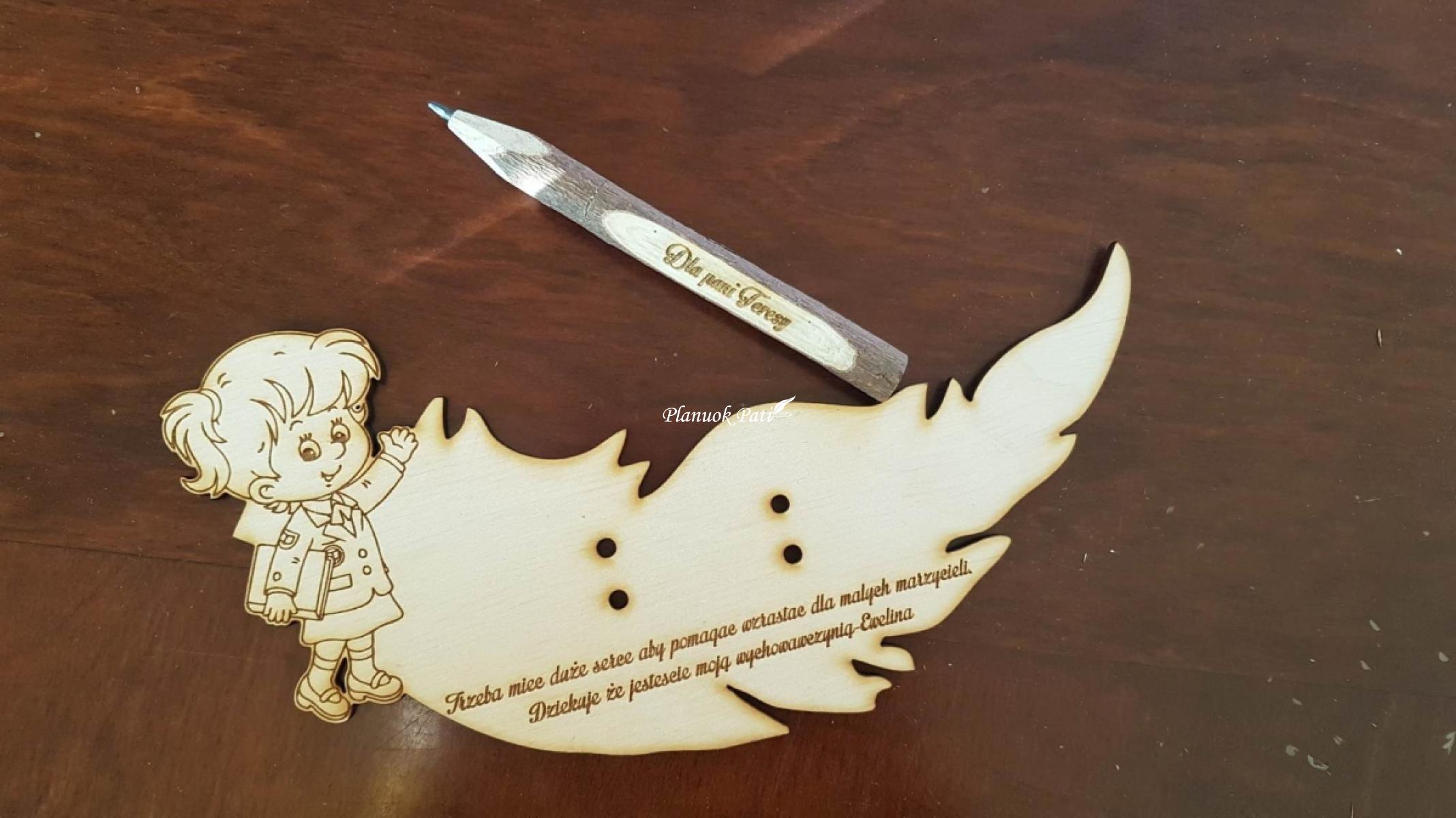 Padėka mokytojui su rašikliu