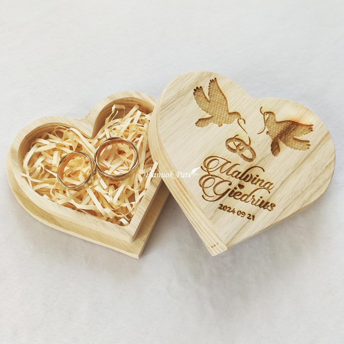 Dėžutė žiedams nešti - Širdis
