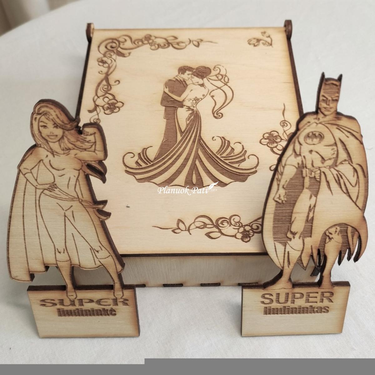 Pakvietimas arba padėka liudininkams/piršliams - superherojų magnetukai dėžutėje