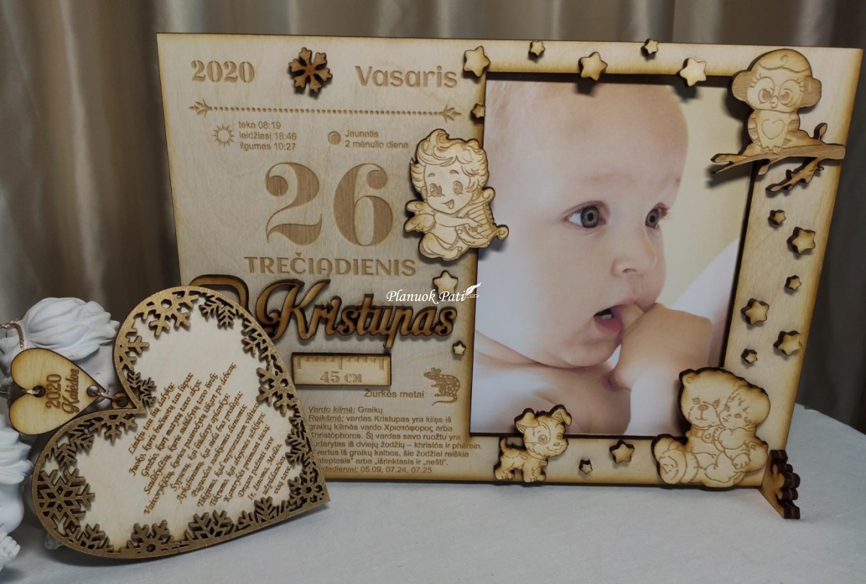 Kalėdinis žaisliukas - Linkėjimas Pirmoms Kalėdoms