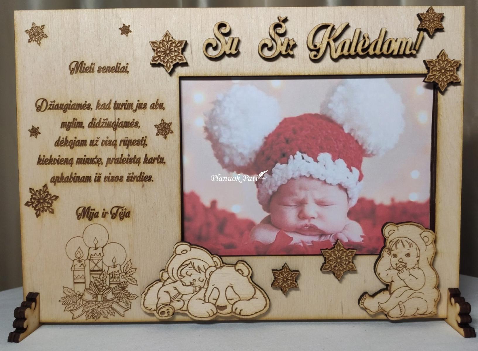 Kalėdinis rėmelis su sveikinimu