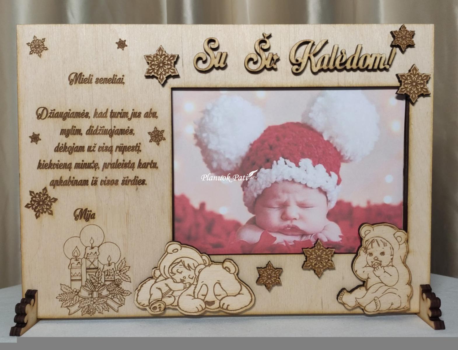 Kalėdinis rėmelis su sveikinimu