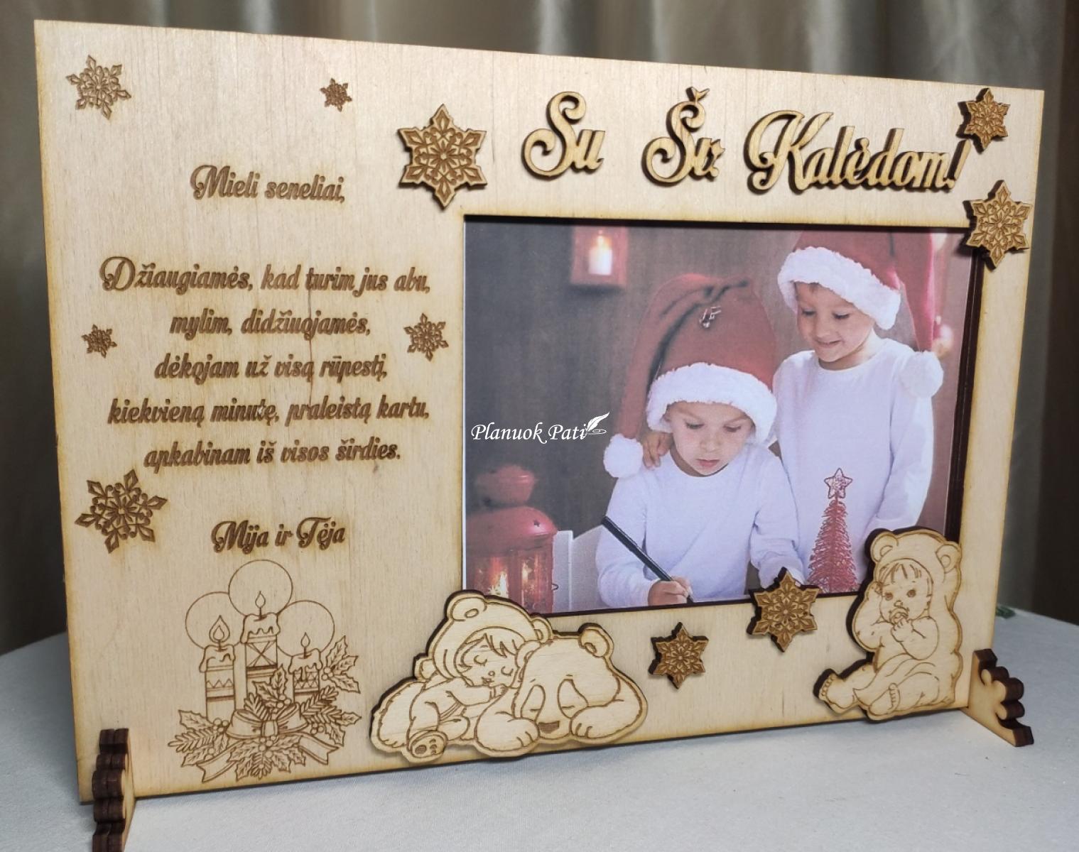 Kalėdinis rėmelis su sveikinimu