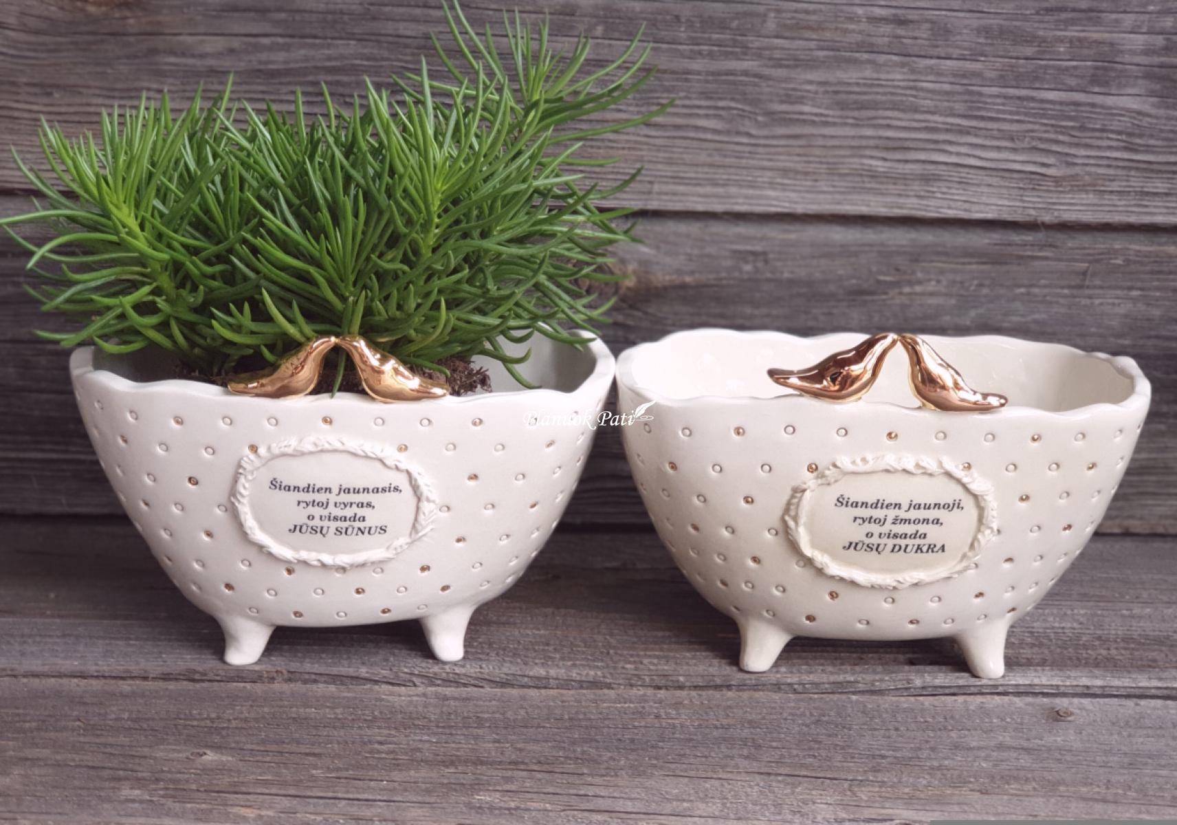 Vazonėlis su paukšteliais (žemas)