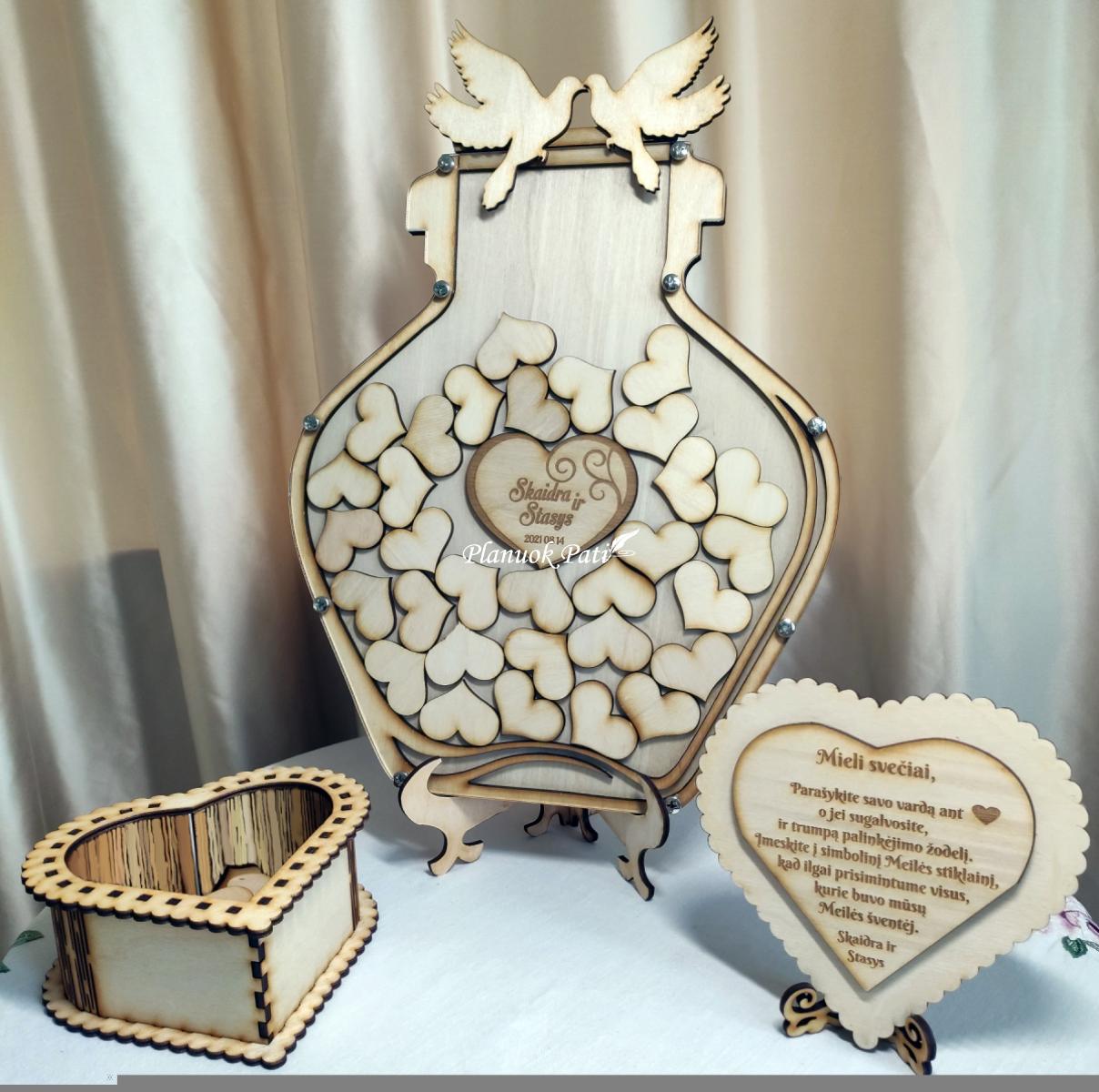 Meilės indas svečių palinkėjimams