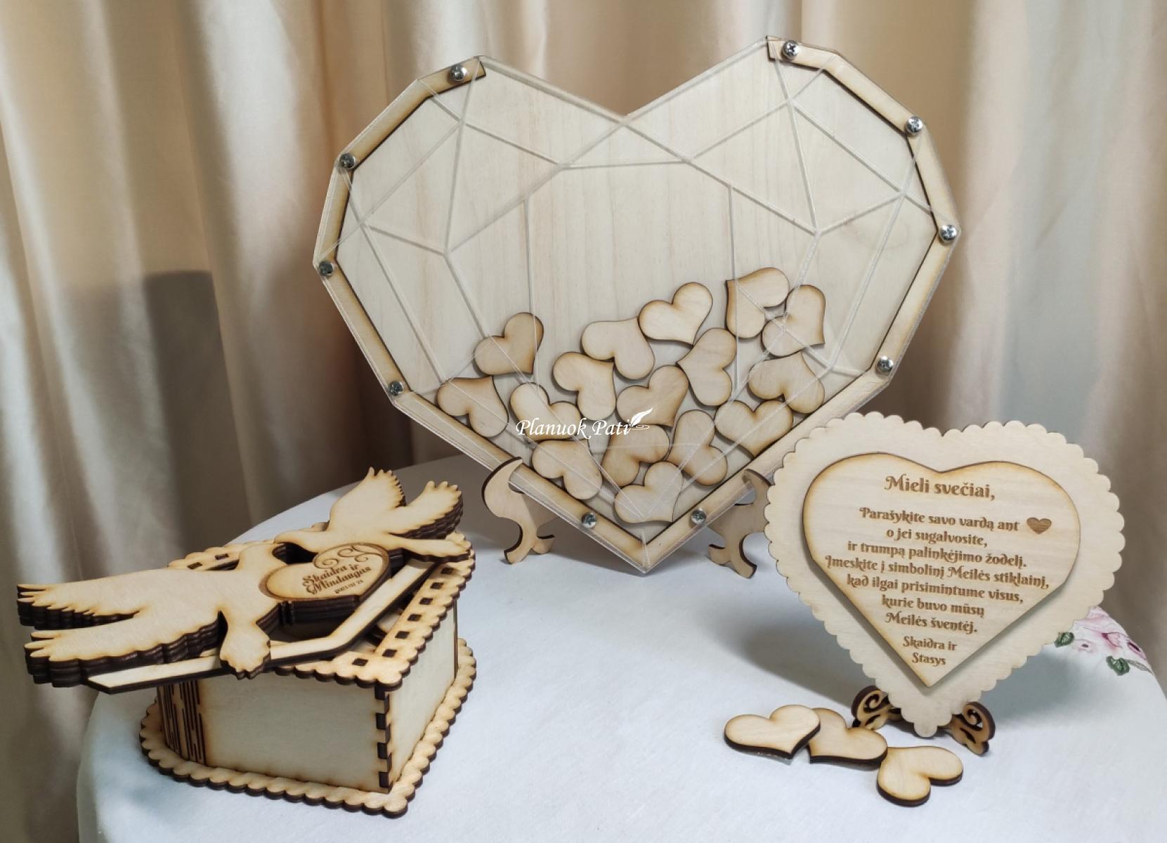 Deimantinė širdis svečių palinkėjimams