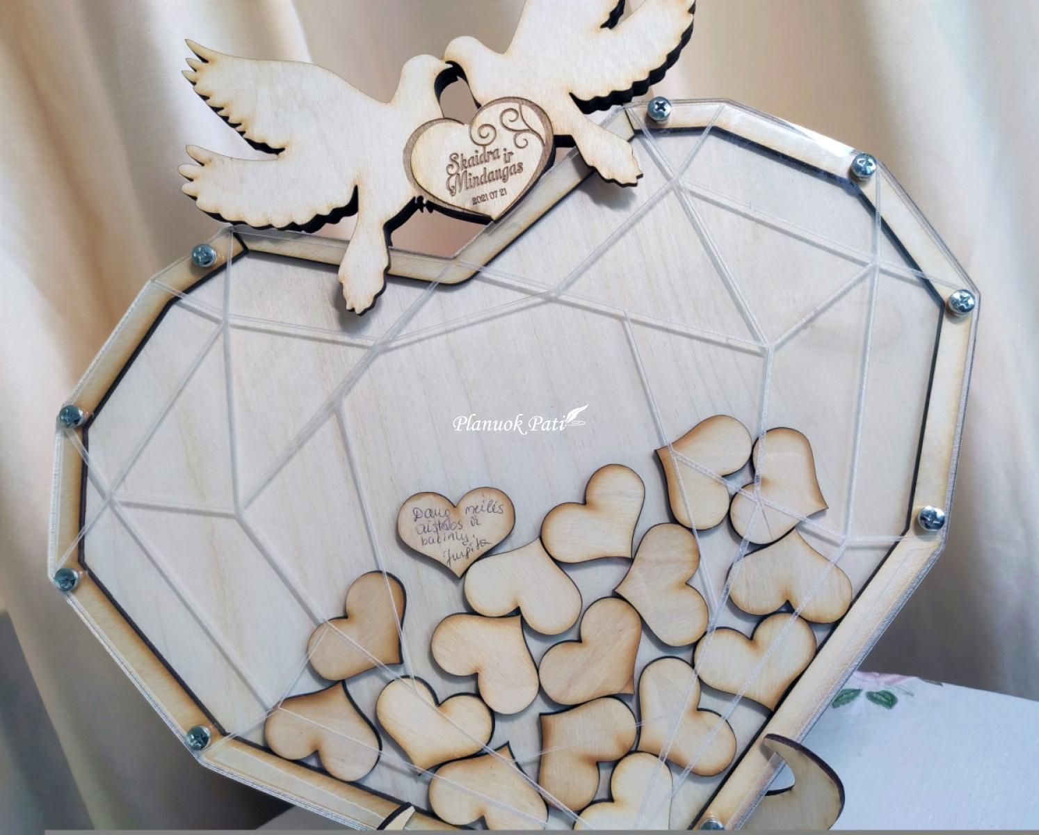 Deimantinė širdis svečių palinkėjimams